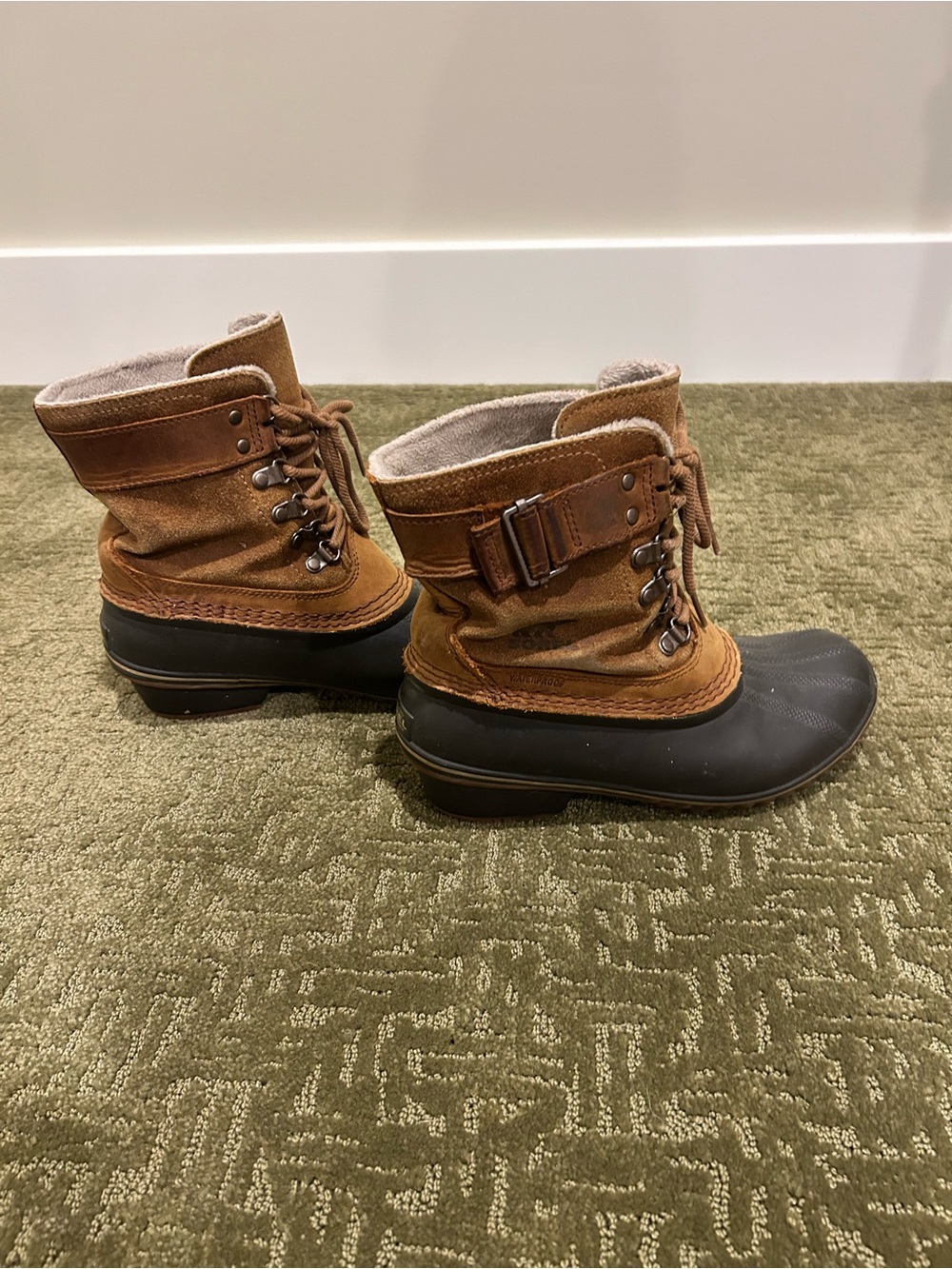 Sorel Brown and Black Waterproof Winter Boots